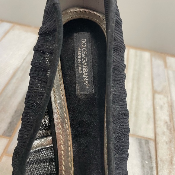 Dolce & Gabbana Black Tulle Fabric Flower Applique Peep Toe Pumps Size 37 - Picture 9 of 11